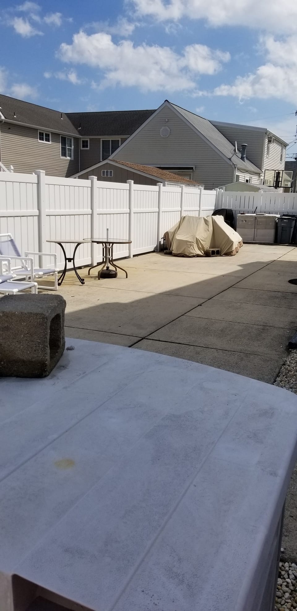 Backyard space, great for Barbecue, Cornhole and family fun