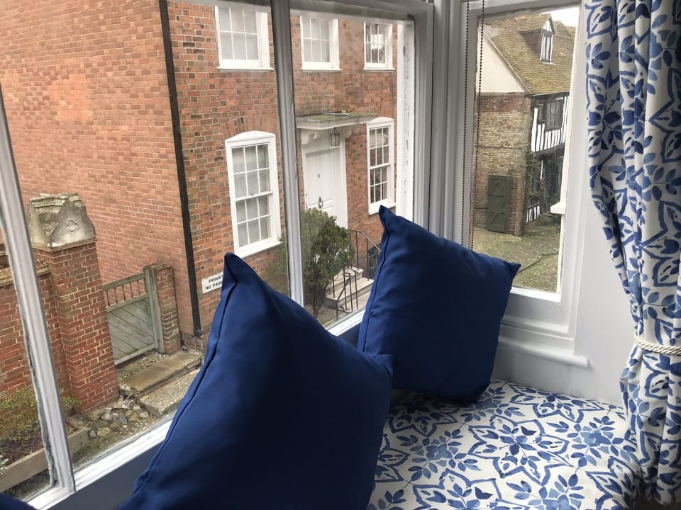 View of Mermaid Street from the window seat in the first floor double bedroom 
