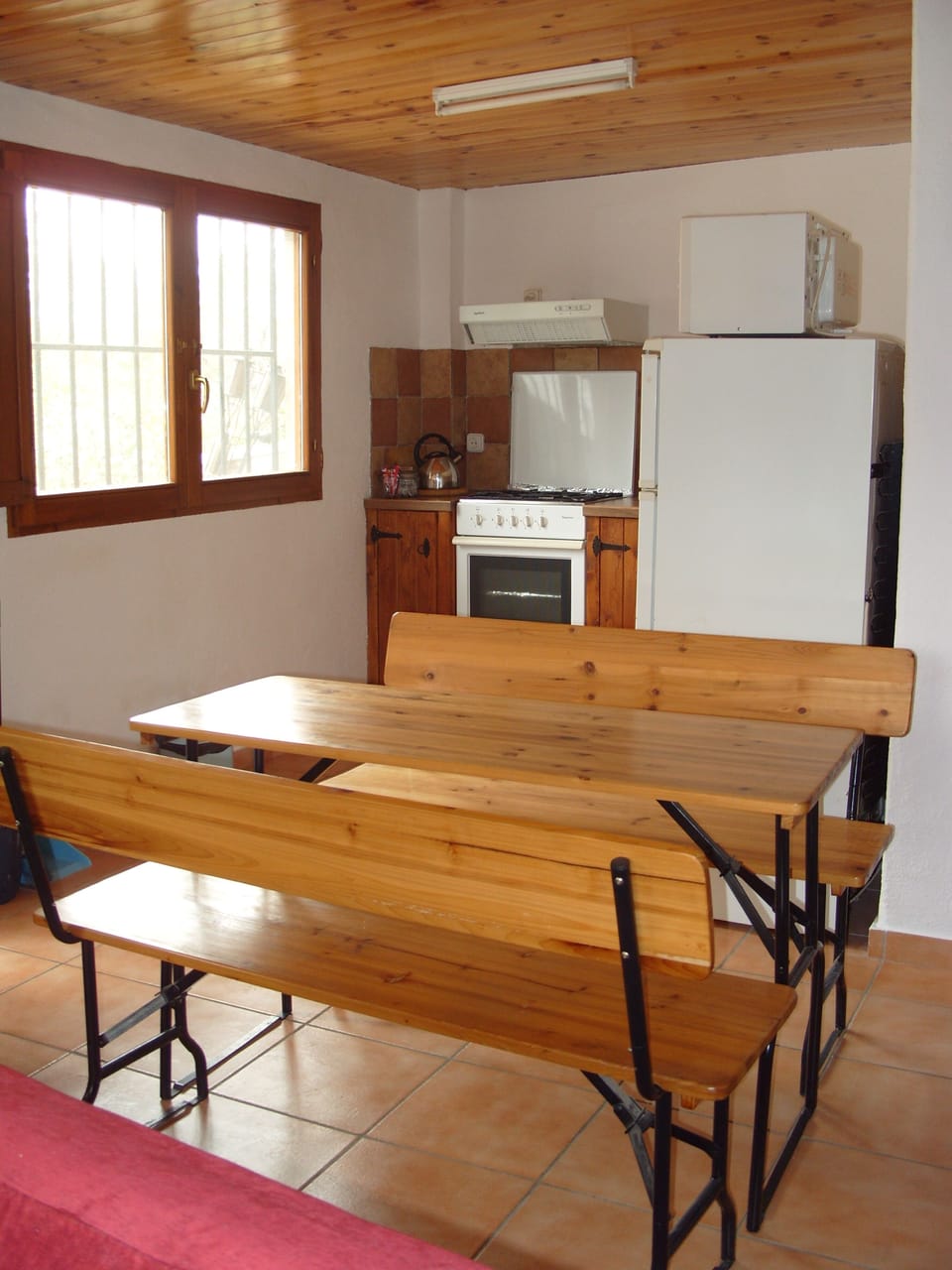 Bright kitchen/dining area.