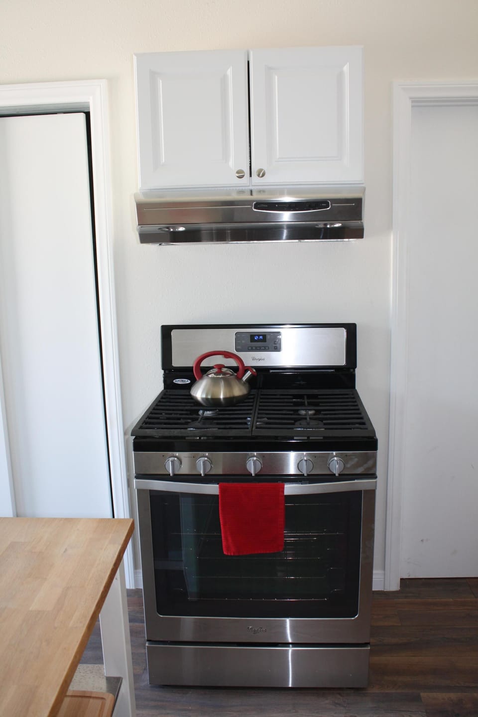 gas stove and oven.
