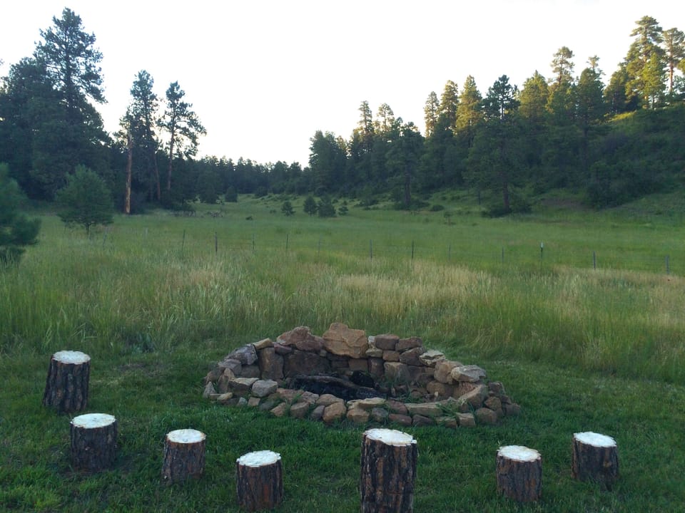 Getting ready to enjoy an evening in the backyard