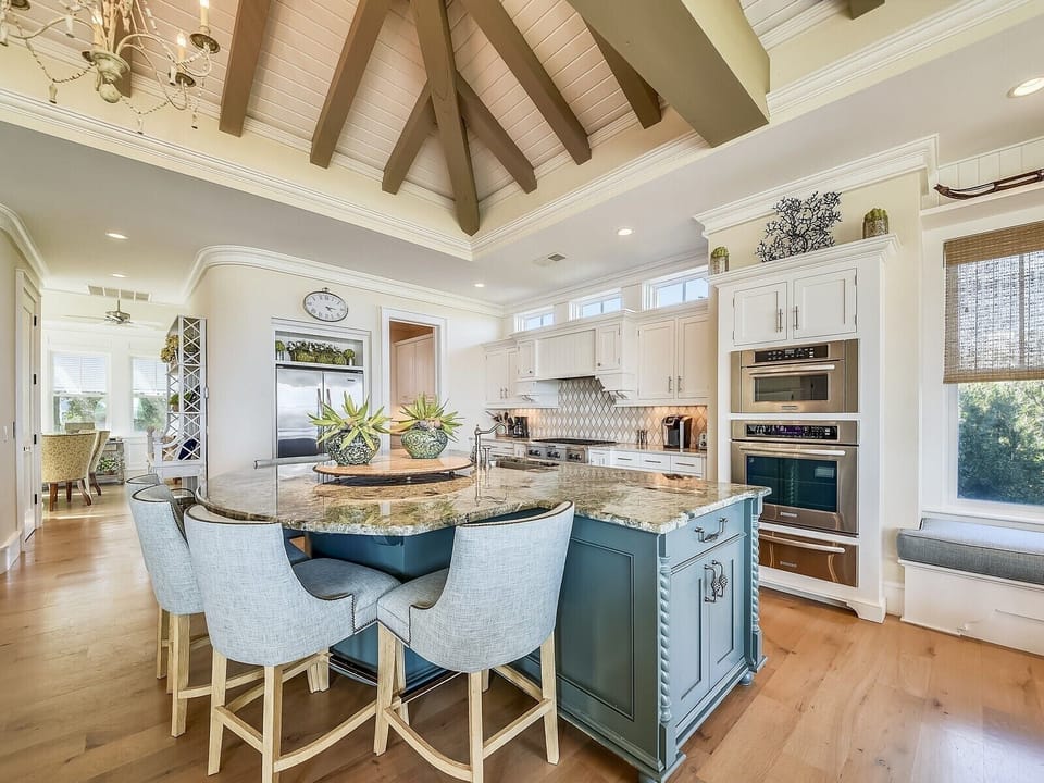 Gourmet Kitchen with Breakfast Bar at 10 East Wind
