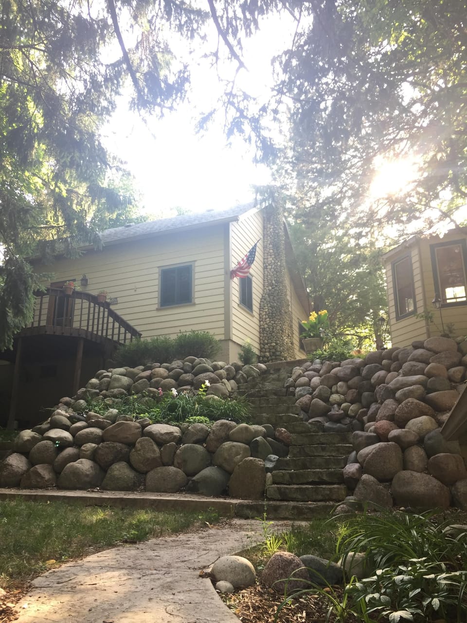 View of the front of the home and gazebo.
