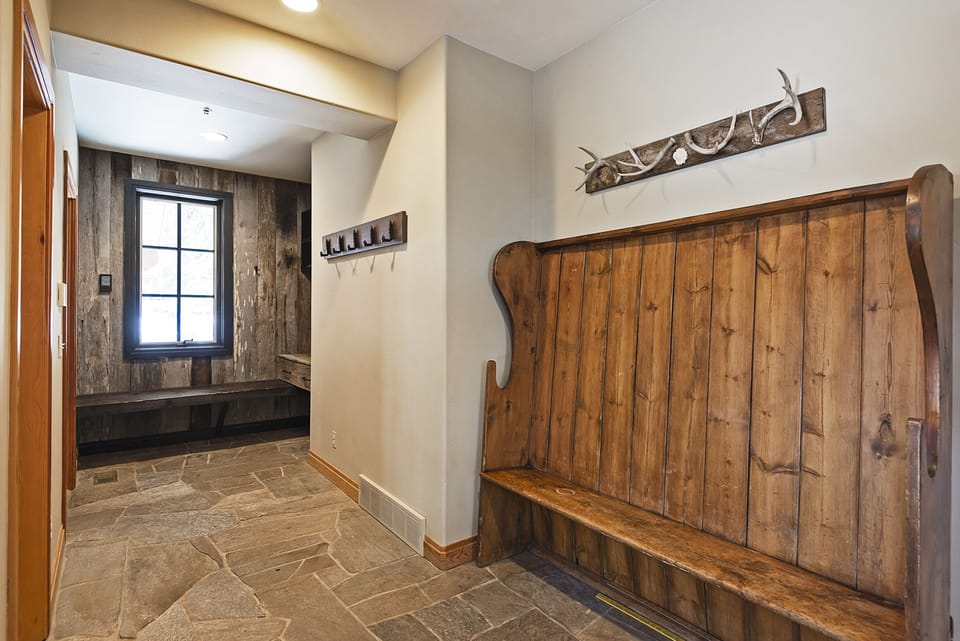 A mudroom perfect for storing your gear. 