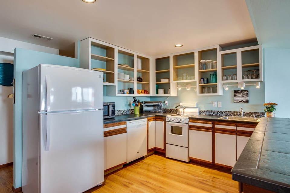 Cook up some great meals in the fulling stocked kitchen.