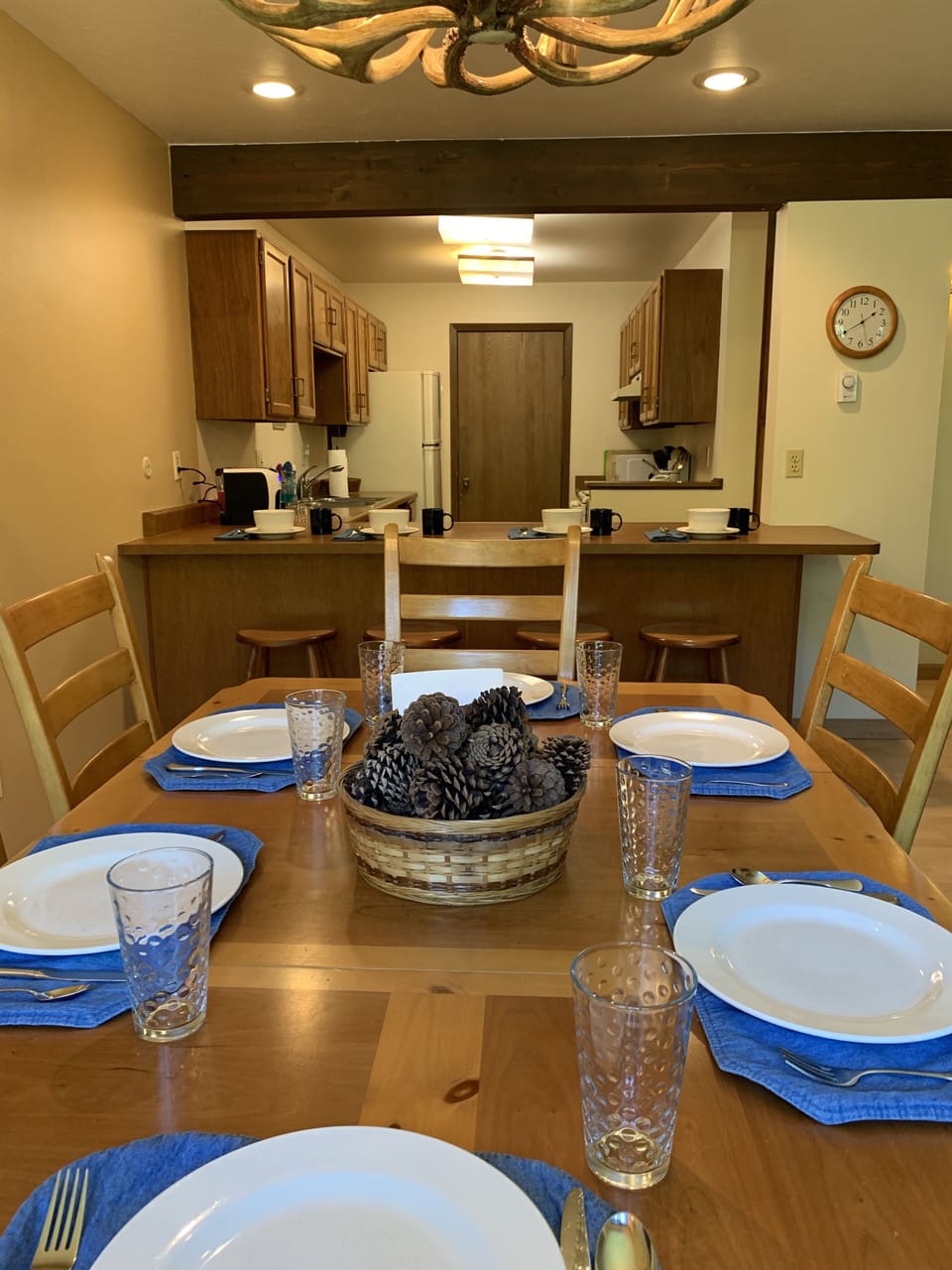 Plenty of room and seating for comfortable entertaining. Door to garage in back