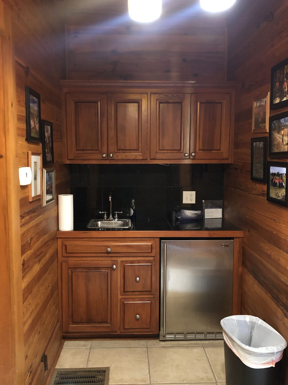 We have this little kitchenette.  Sip some coffee in the quiet and enjoy 