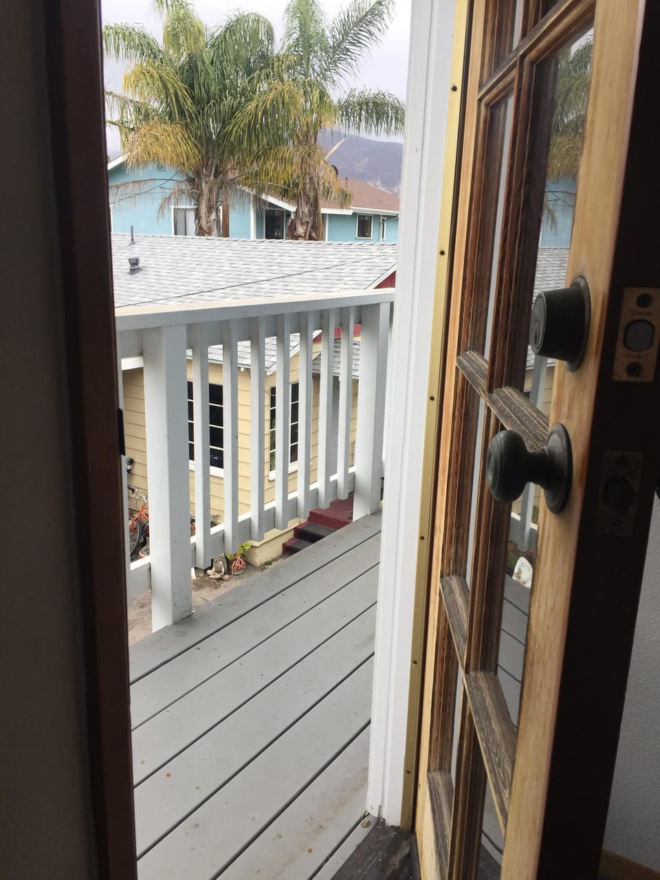 Small upstairs balcony.