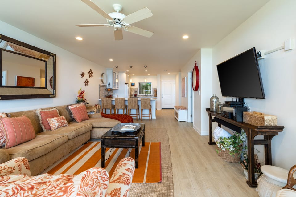 Poipu Makai E1 Living Area - Poipu Makai E1 Living Area looking toward the kitchen