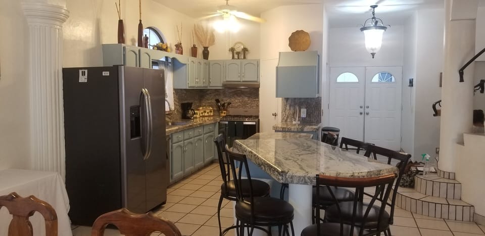 New appliances. Granite counters.
2 large refrigerator/freezers +
 Chest freezer