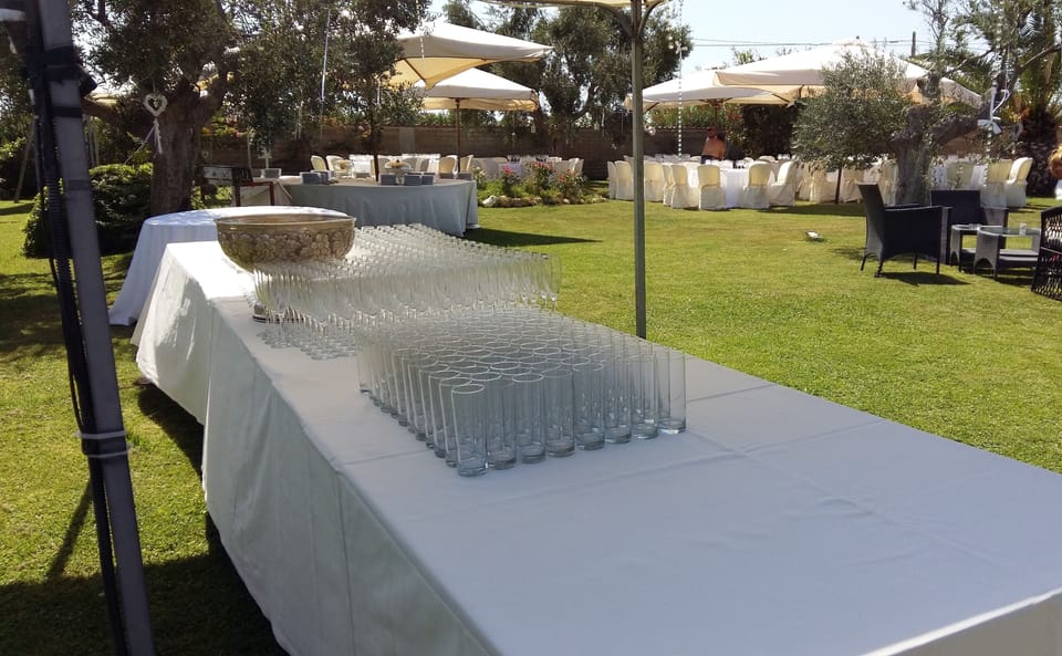 Outdoor banquet area