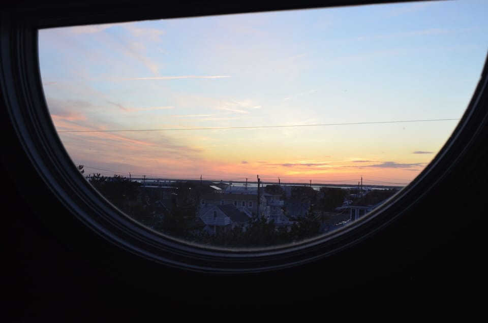 Bay view from the top floor with stunning sunsets