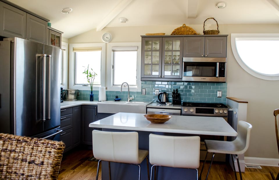 The open plan kitchen