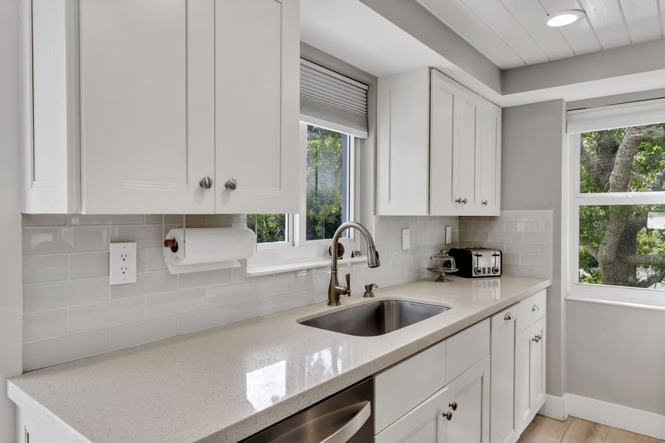 Plenty of counter space for cooking meals.