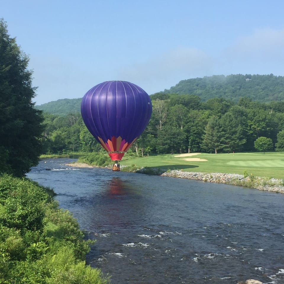 Hot air Balloon near Quechee Golf Course
