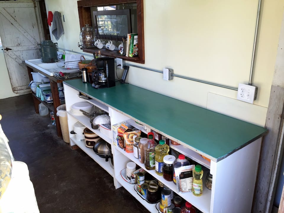 Galley kitchen w/crockpot, hotplate, toaster-oven, coffeepot, hotplate,cookware