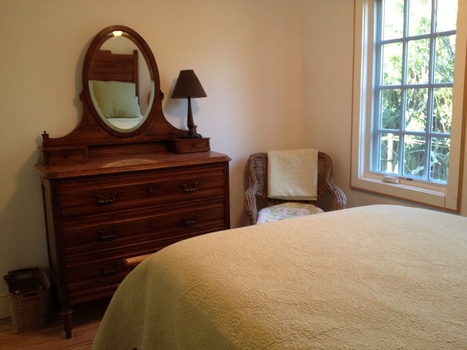 Master bedroom's bureau. BR has two windows which look out through fig trees
