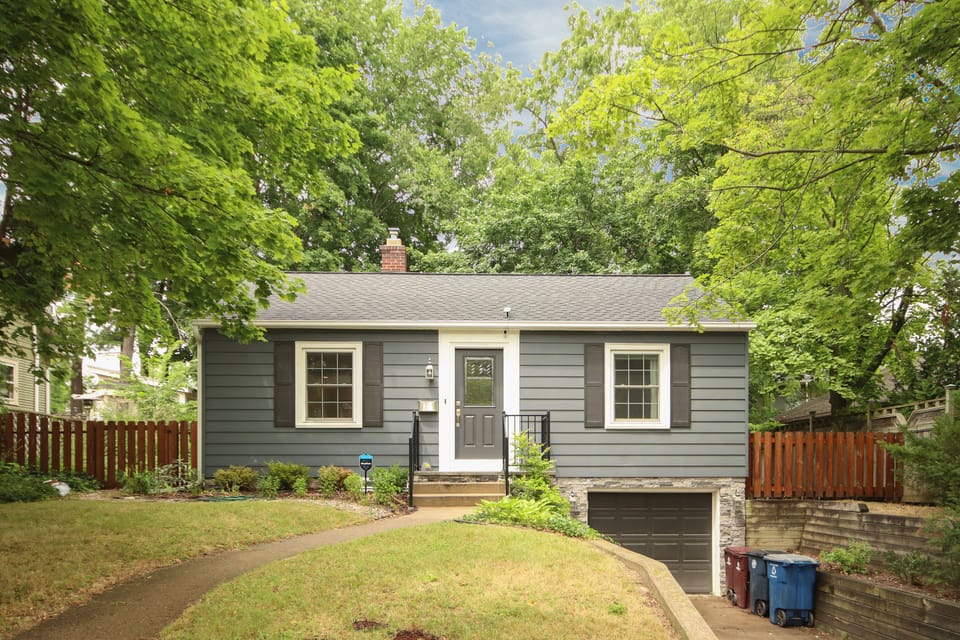 Single car garage with tandem parking on driveway for two cars