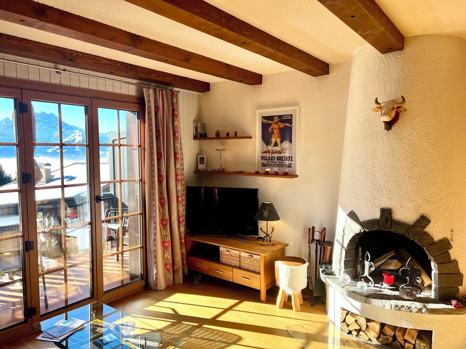 TV corner and fireplace