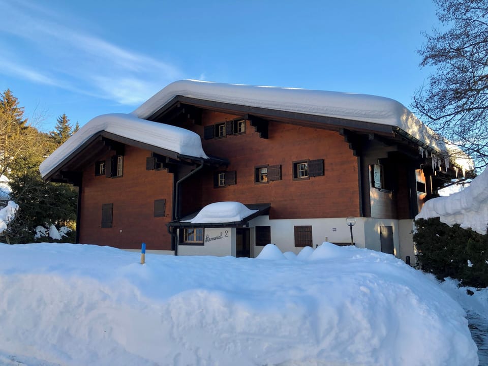 Chalet entrance side in winter