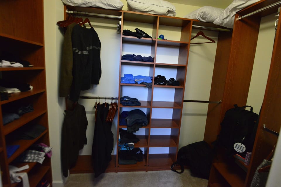Master bedroom closet with plenty of storage