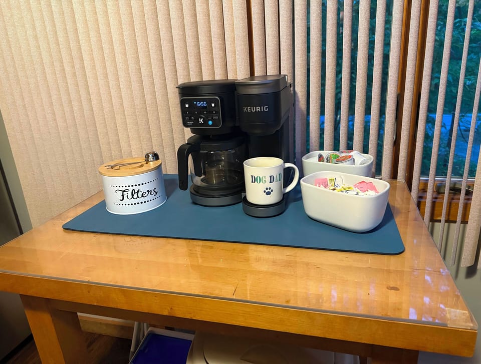 Coffee Bar- Bring either K-cups or ground coffee. Filters provided.