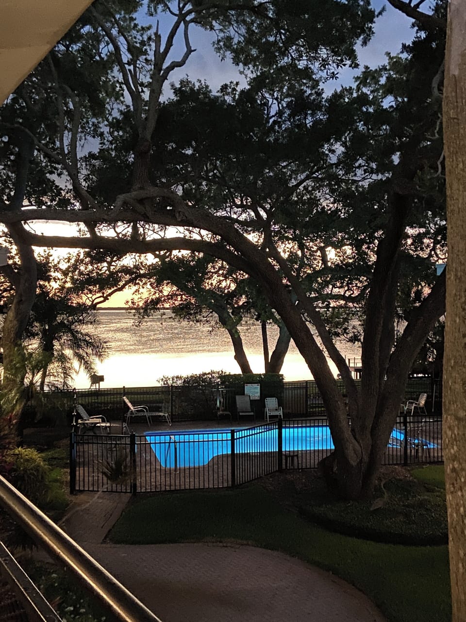 View of pool with St. Joseph sound in the background.