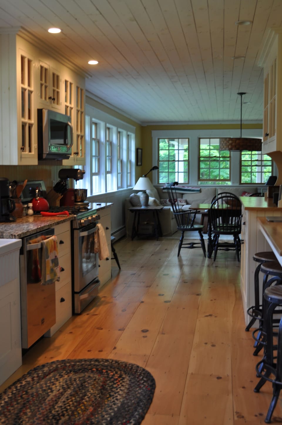 Sunny, spacious open-plan living, including kitchen, dining area and living room