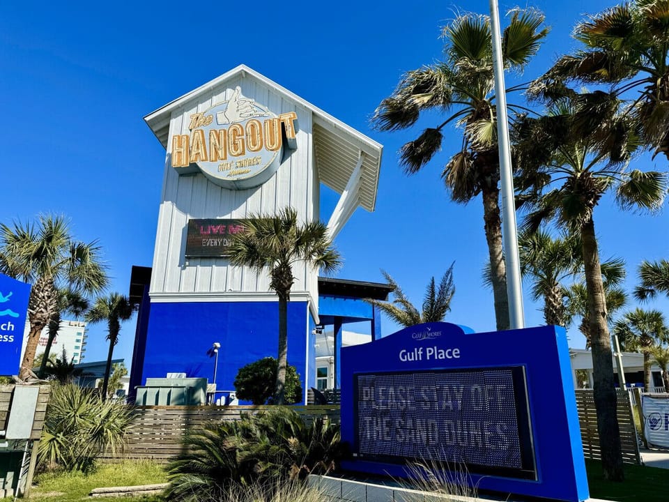 The world famous Hangout, located right next to the condo across the beach.