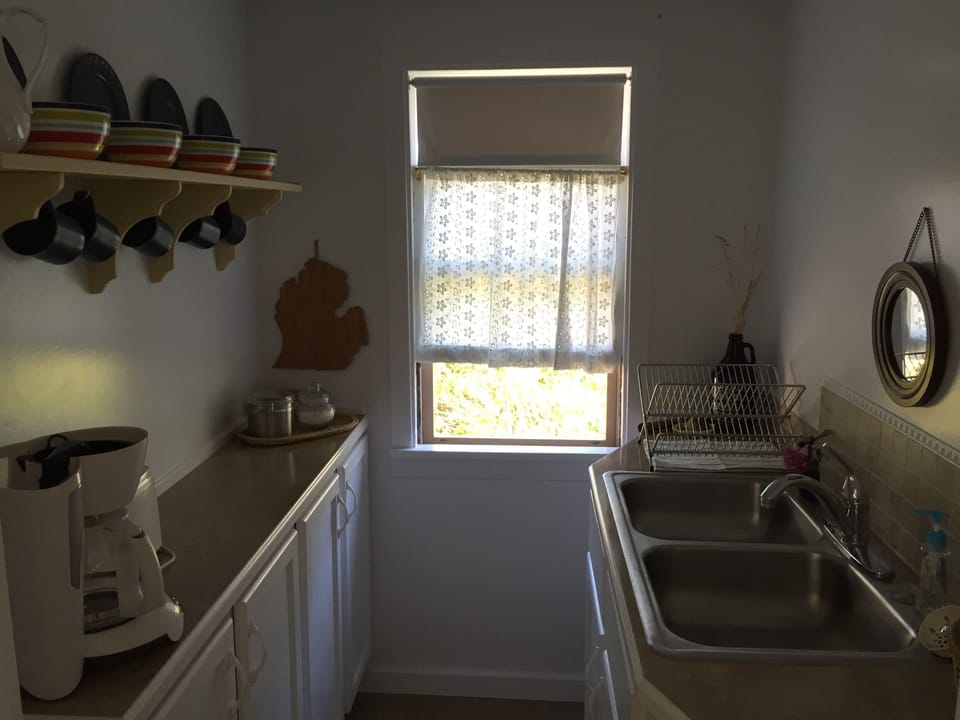 galley sink and cupboards