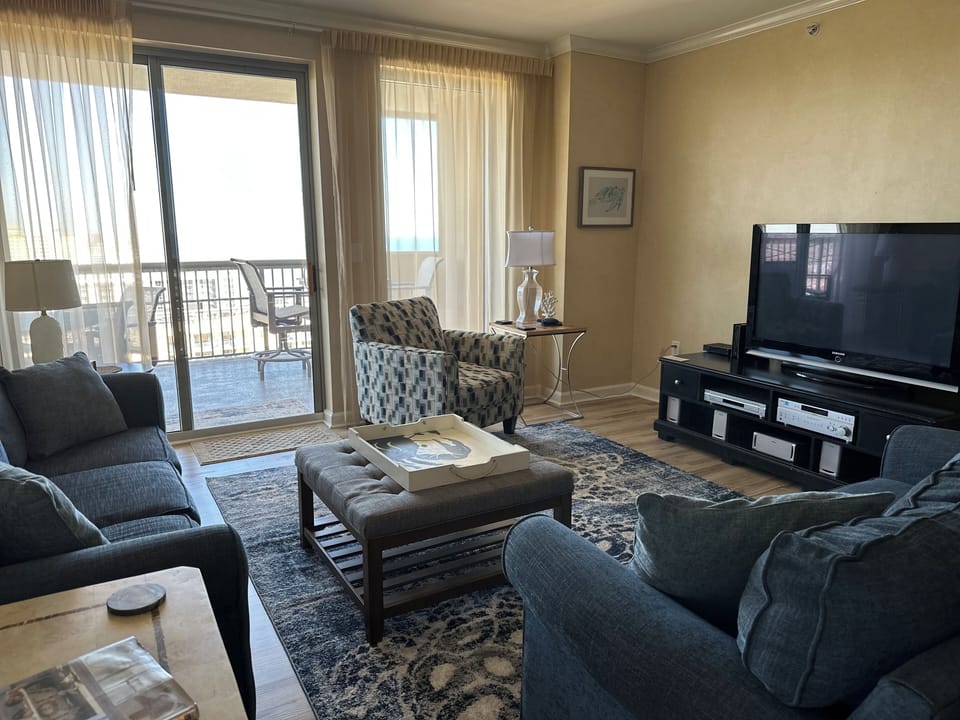Balcony located off living room with beautiful views.