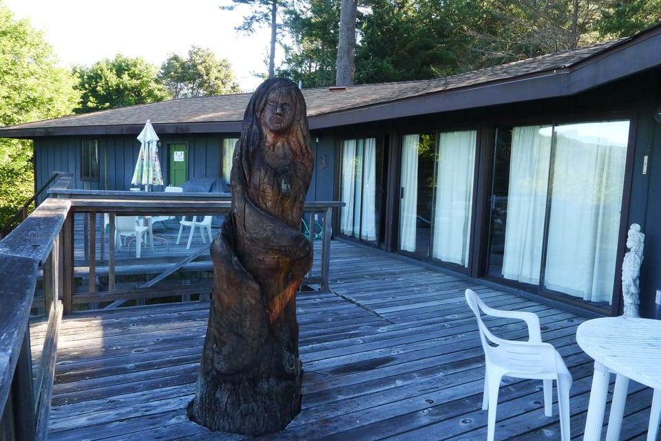 Back side of the house and the deck.
