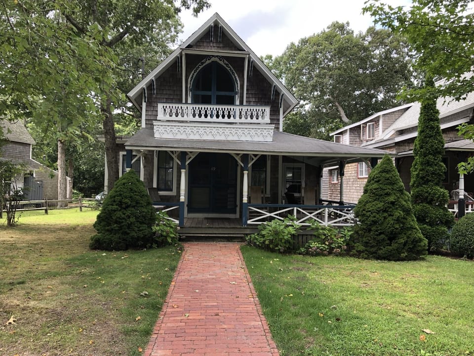 View of front porch from the street.