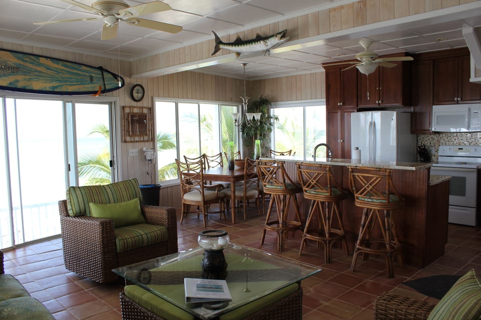 The 'great room' with plenty of seating for lounging & dining - and cooking.