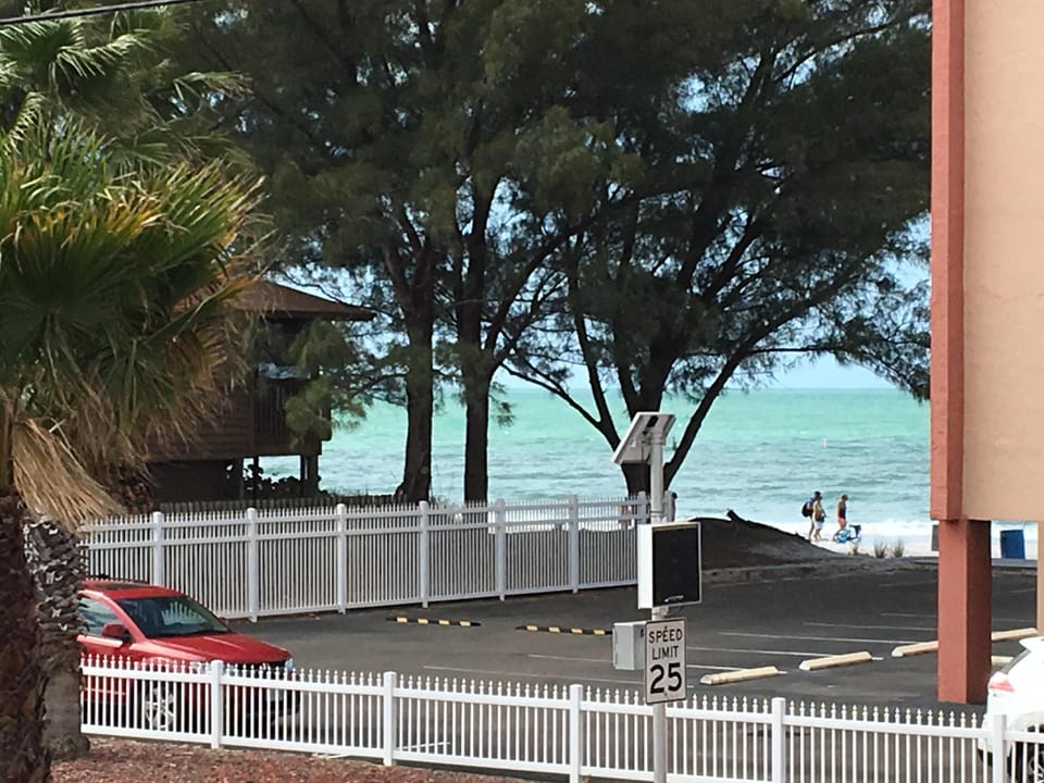 Just a walk across a small street. 