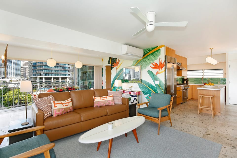Open Concept Living Room into Kitchen