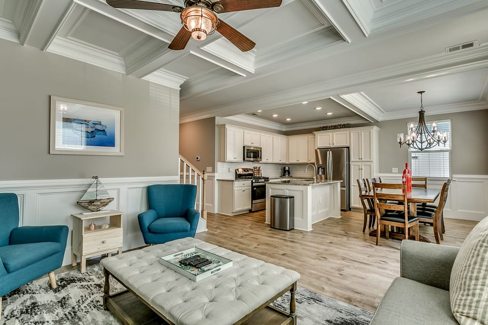 Open layout into the kitchen