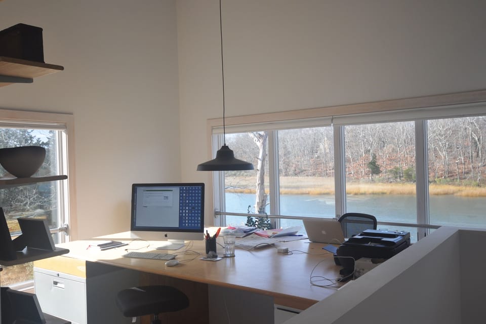 Home office with stunning water view, wifi and color printer