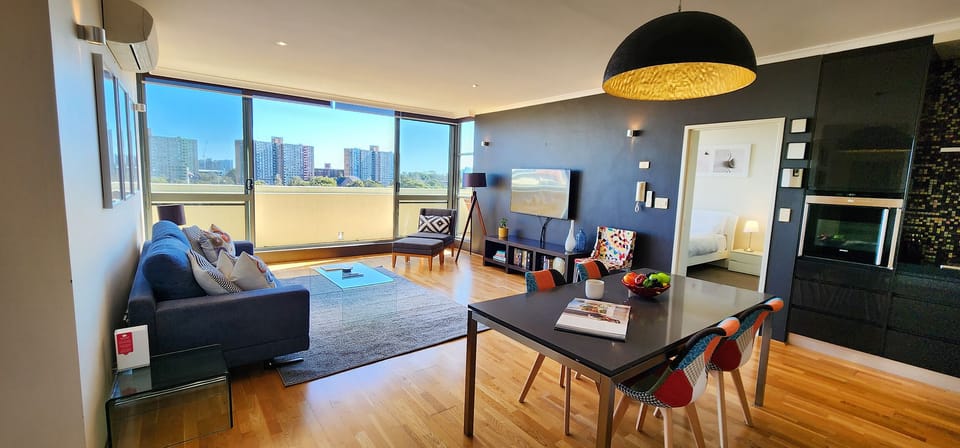 Open plan living room and dining