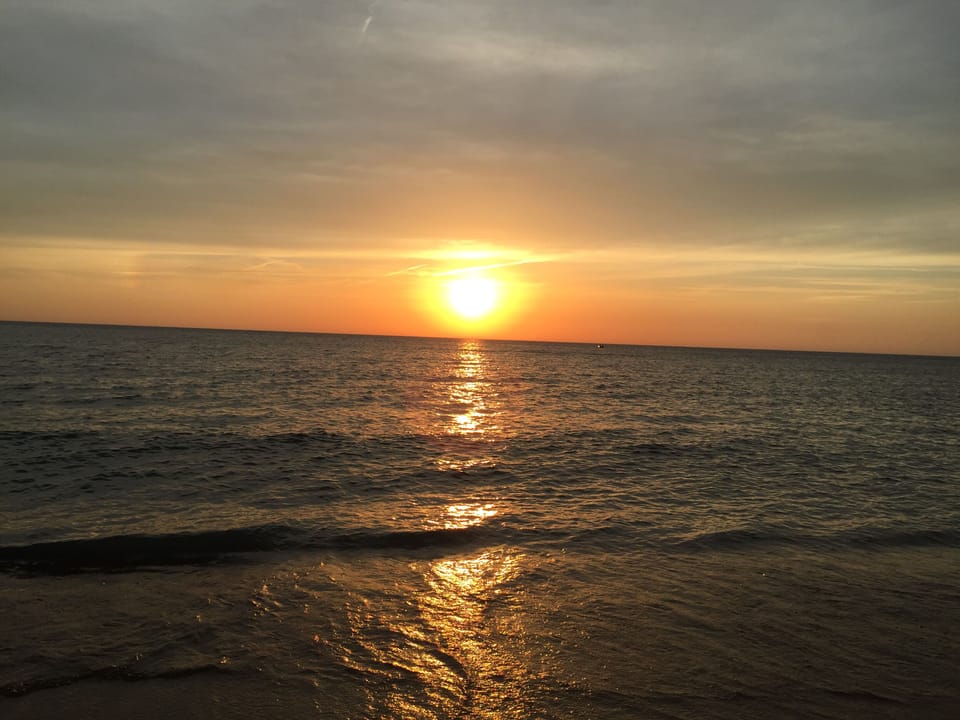 Sunset over Lake Michigan. Just blocks from our cottage. 