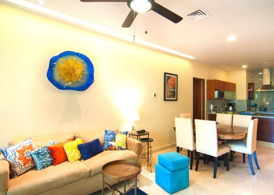 Living room and kitchen view