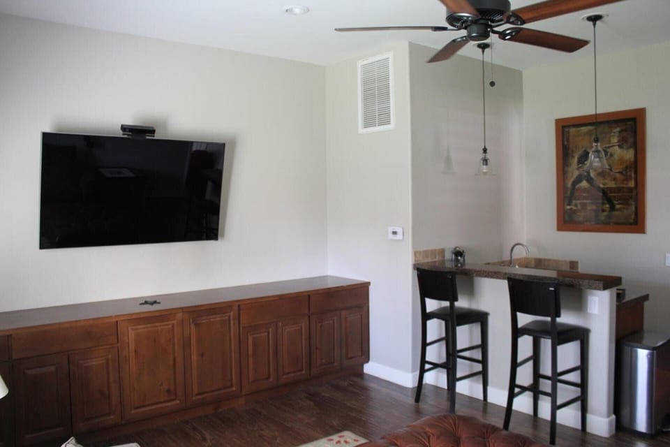 bar/kitchenette in living room - 65" TV w/ WiFi
