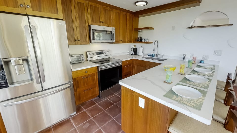View into kitchen