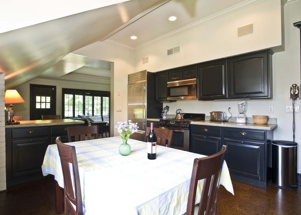 Kitchen with new Stainless Appliances - Sub-Zero Ref., Gas Range, D/W, Microwave