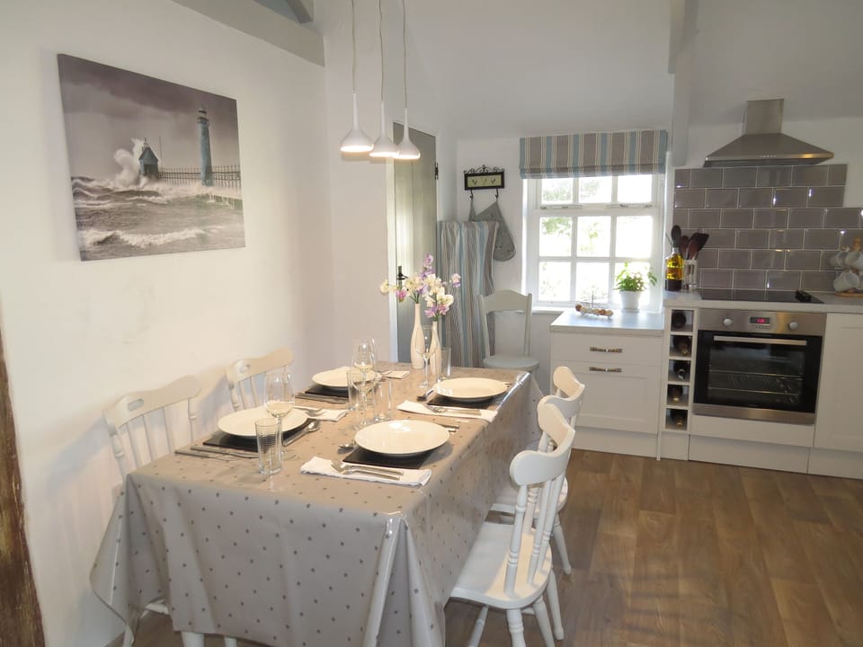 Comfortable dining in the large kitchen space