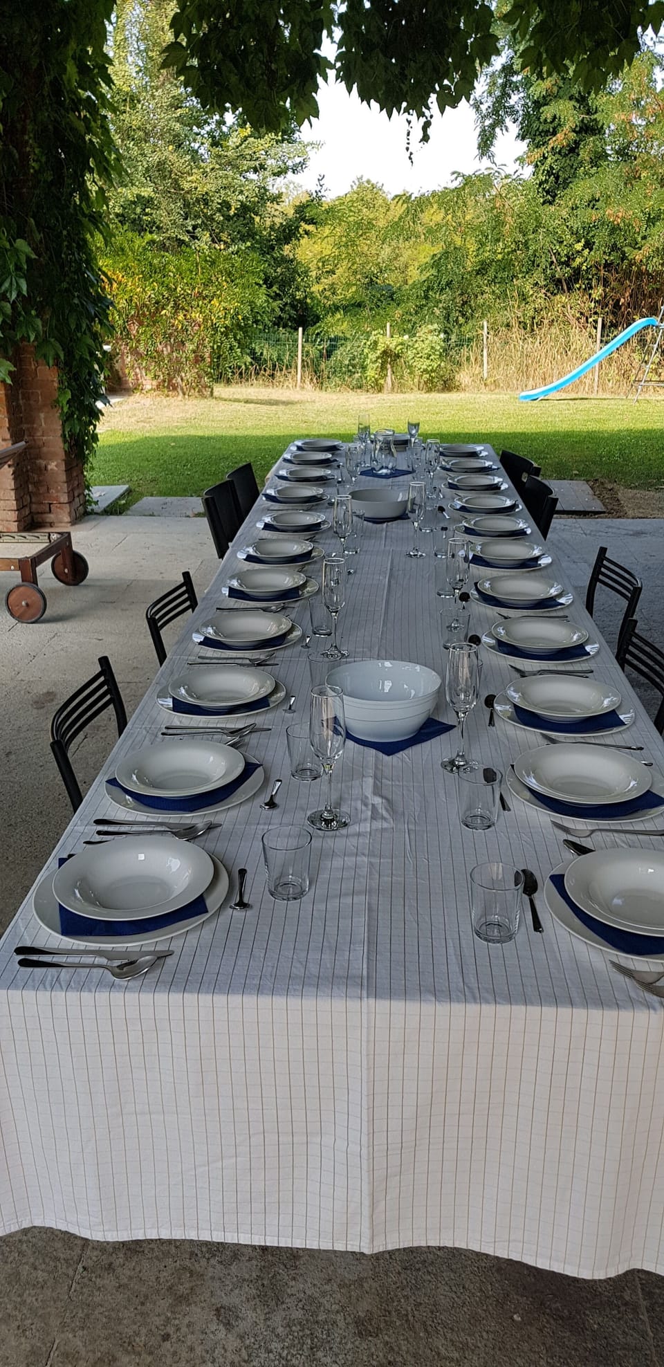 Outdoor banquet area