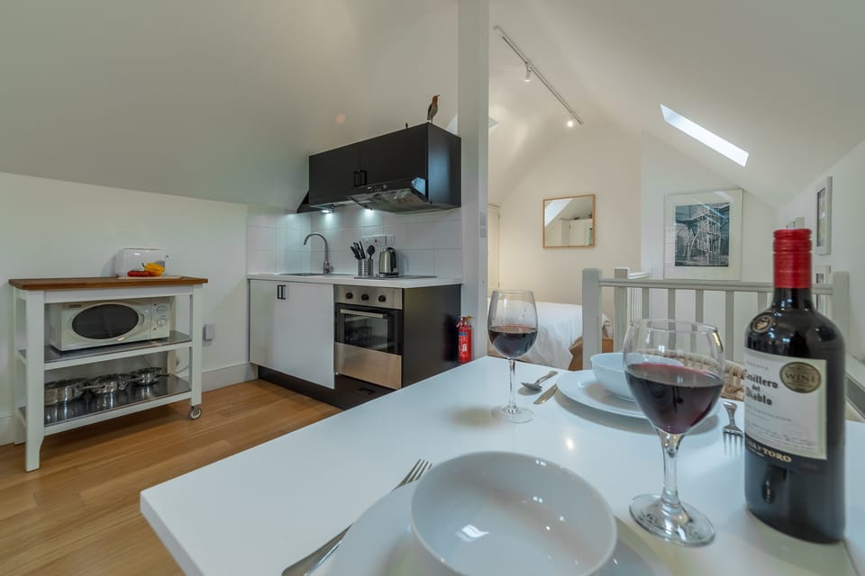 First floor:  The butcher's block is great for preparing food