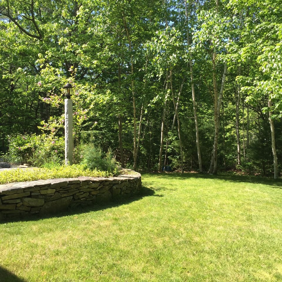 stone walls & lawn
