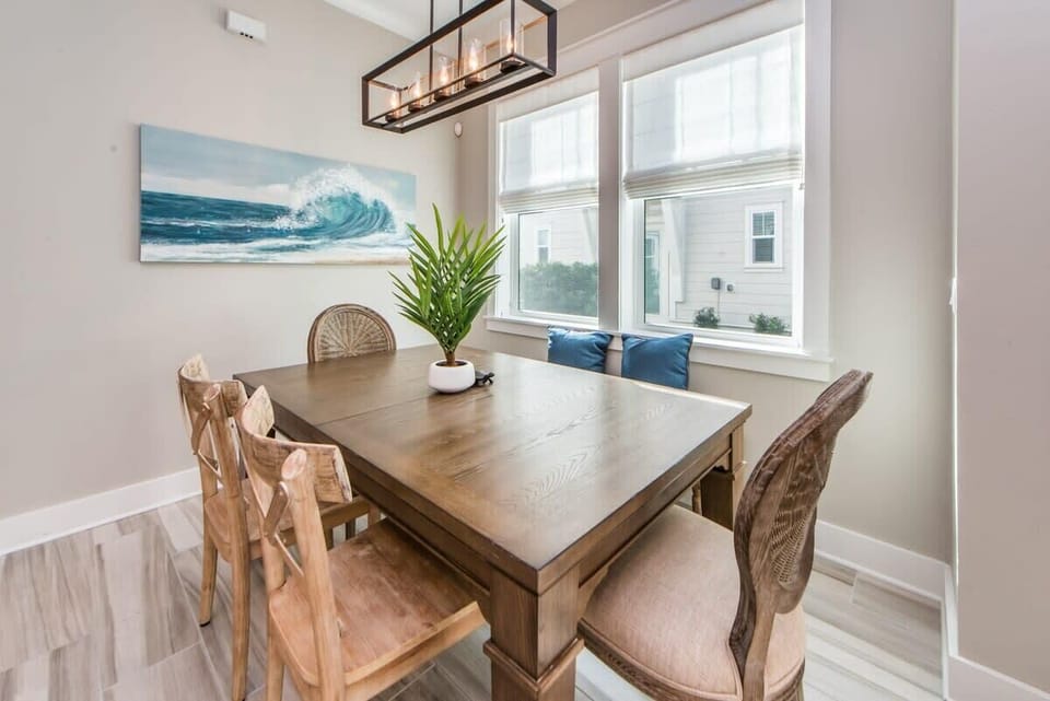 Dining Table with Overhead Lighting