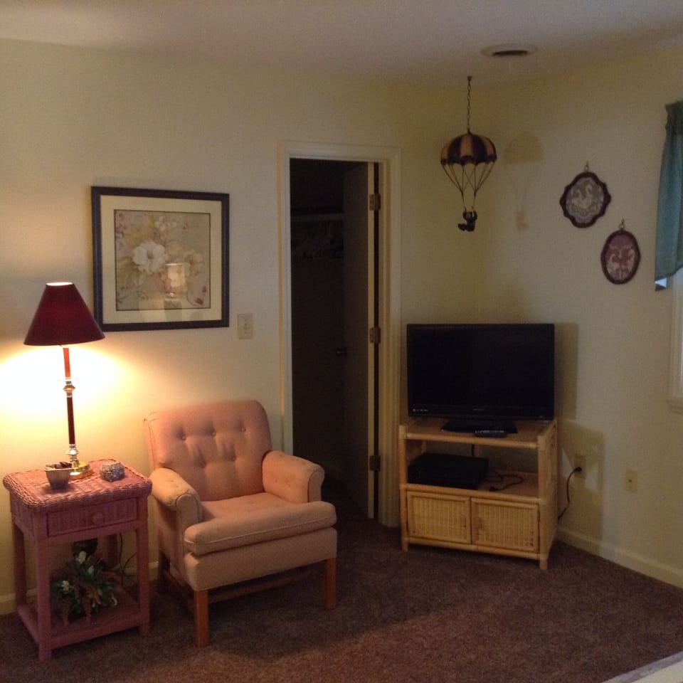Master bedroom with flat screen tv